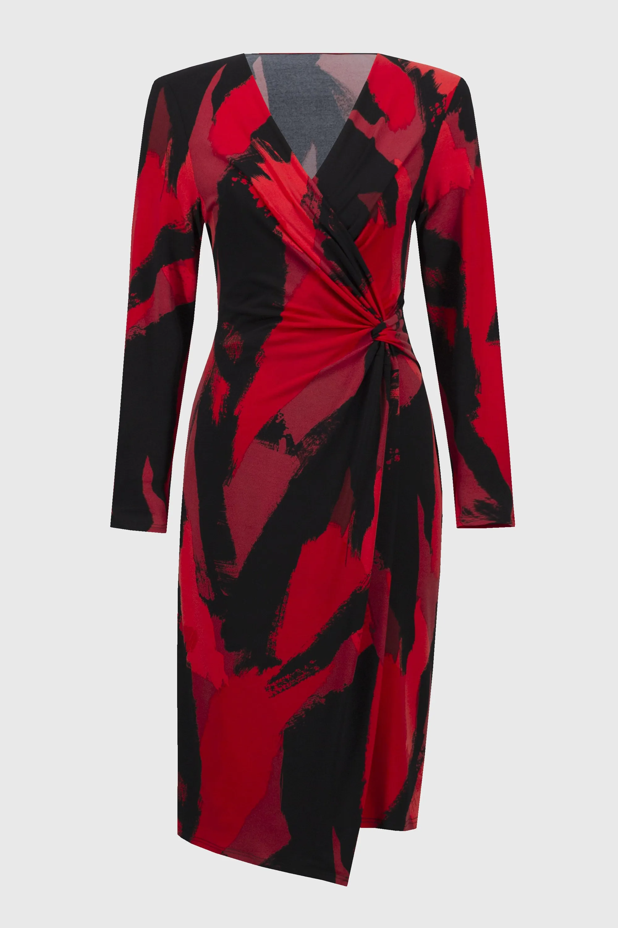 Silky Knit Abstract Print Wrap Dress
244238