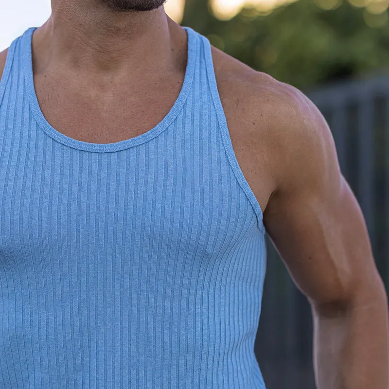 Striped solid color sports vest for men