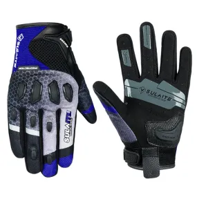 SULAITE Motorcycle Anti-fall Touch Screen Breathable Mesh Cycling Gloves, Size: M(Black Blue)