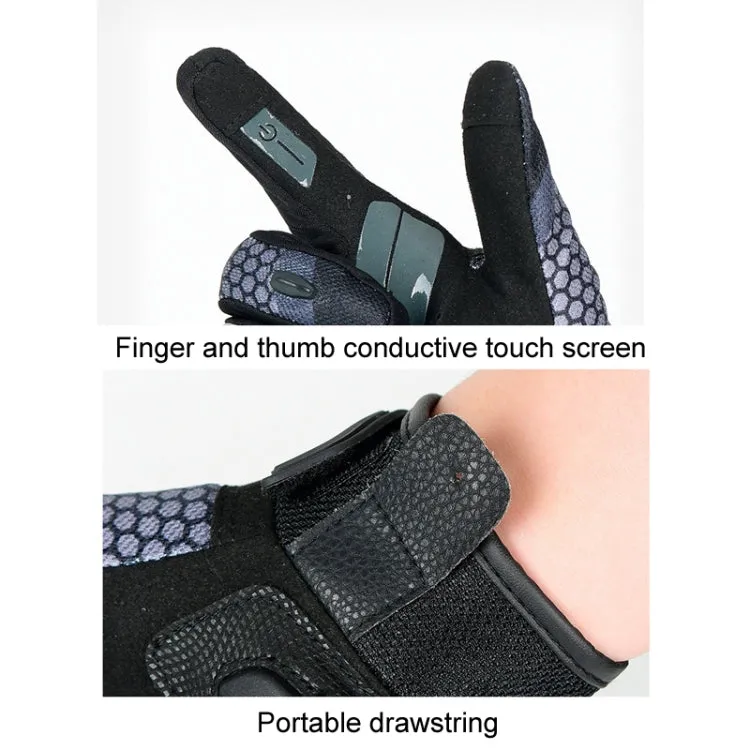 SULAITE Motorcycle Anti-fall Touch Screen Breathable Mesh Cycling Gloves, Size: M(Black Blue)