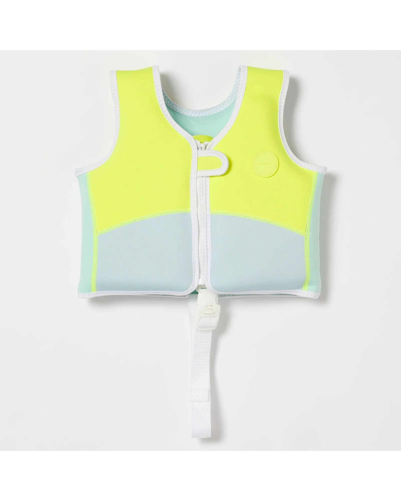 Sunnylife Salty the Shark Swim Vest 1-2 Aqua Neon Yellow