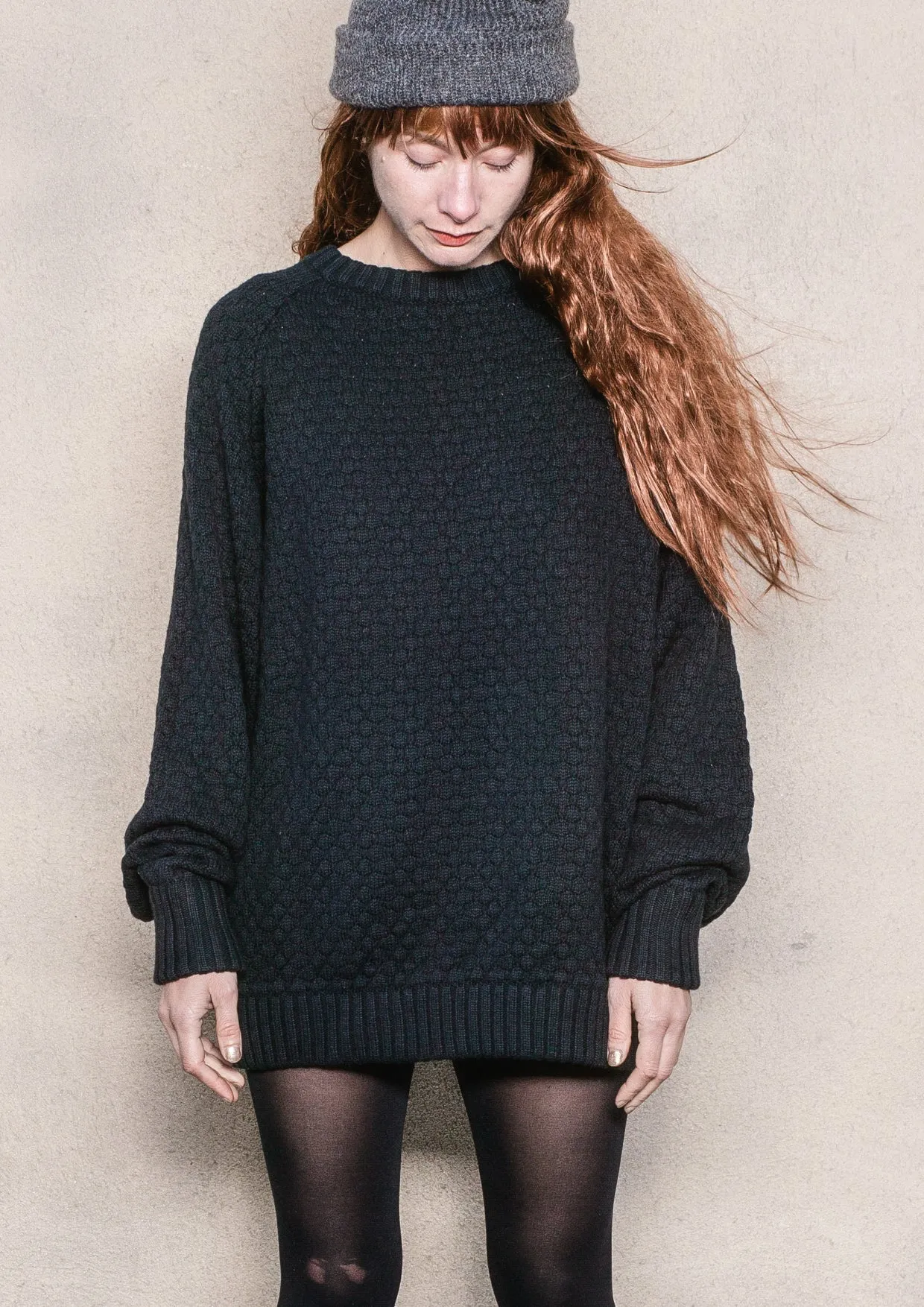 SWEATER OVERSIZE - KNIT PEARL black