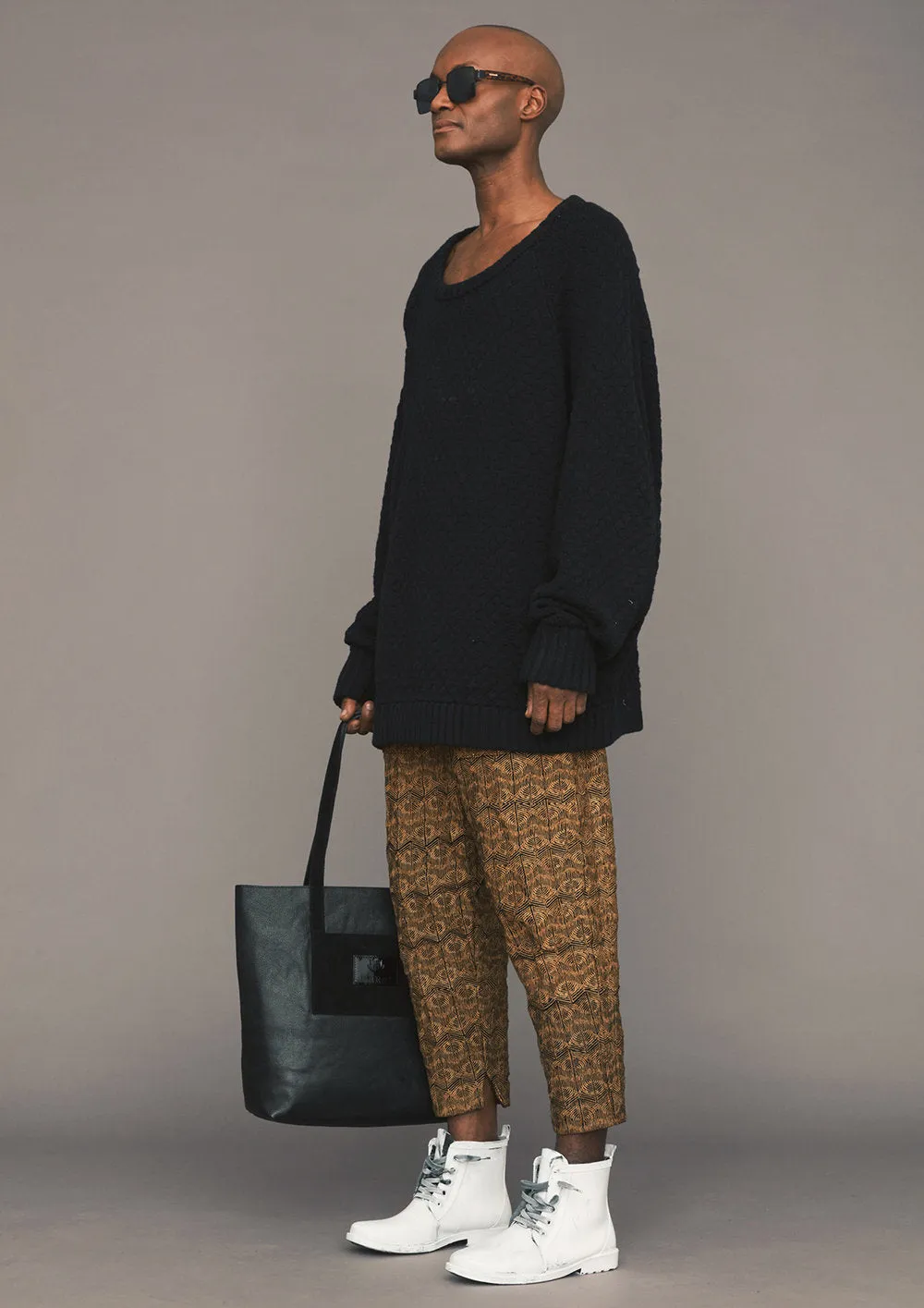 SWEATER OVERSIZE - KNIT PEARL black