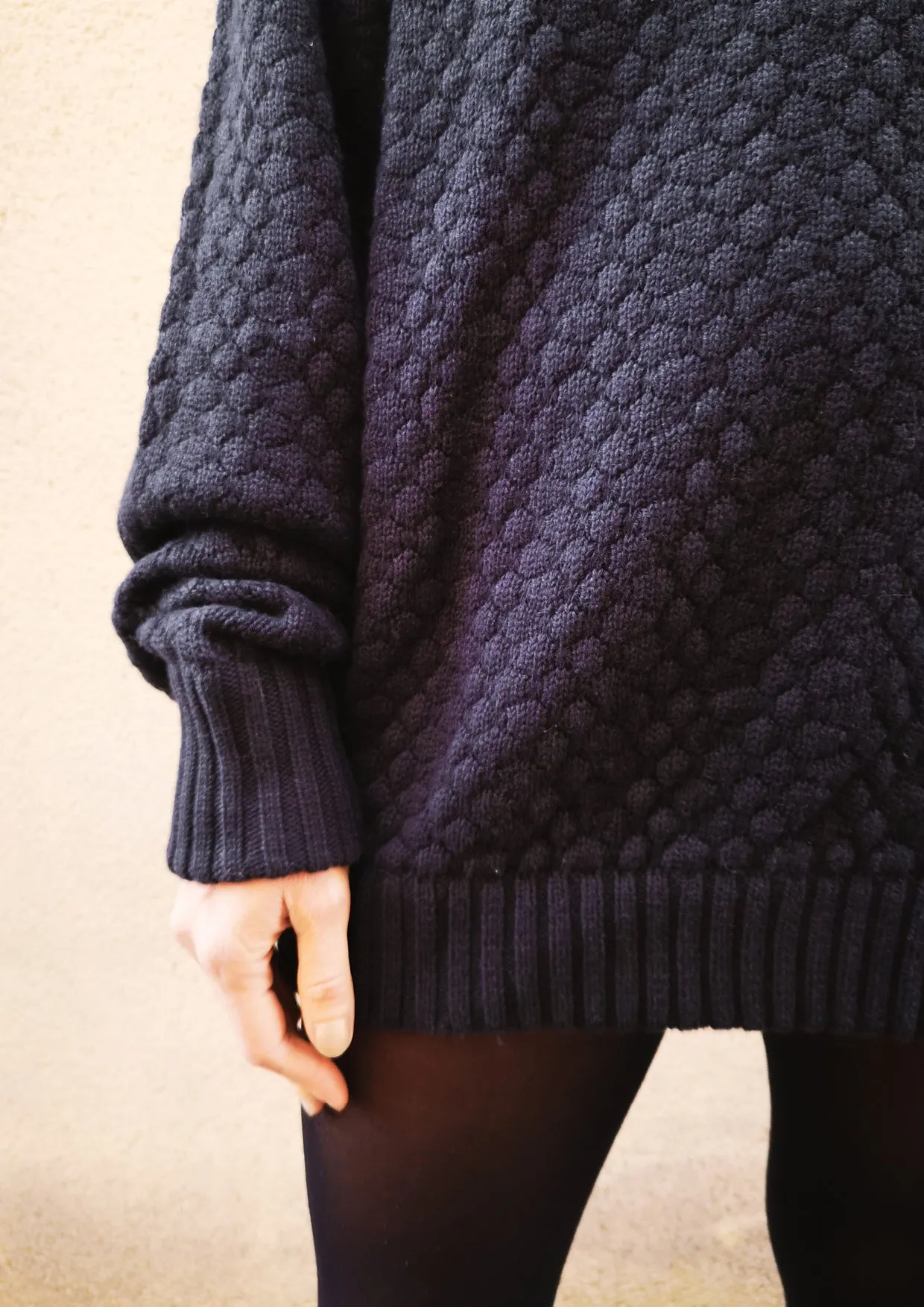 SWEATER OVERSIZE - KNIT PEARL black