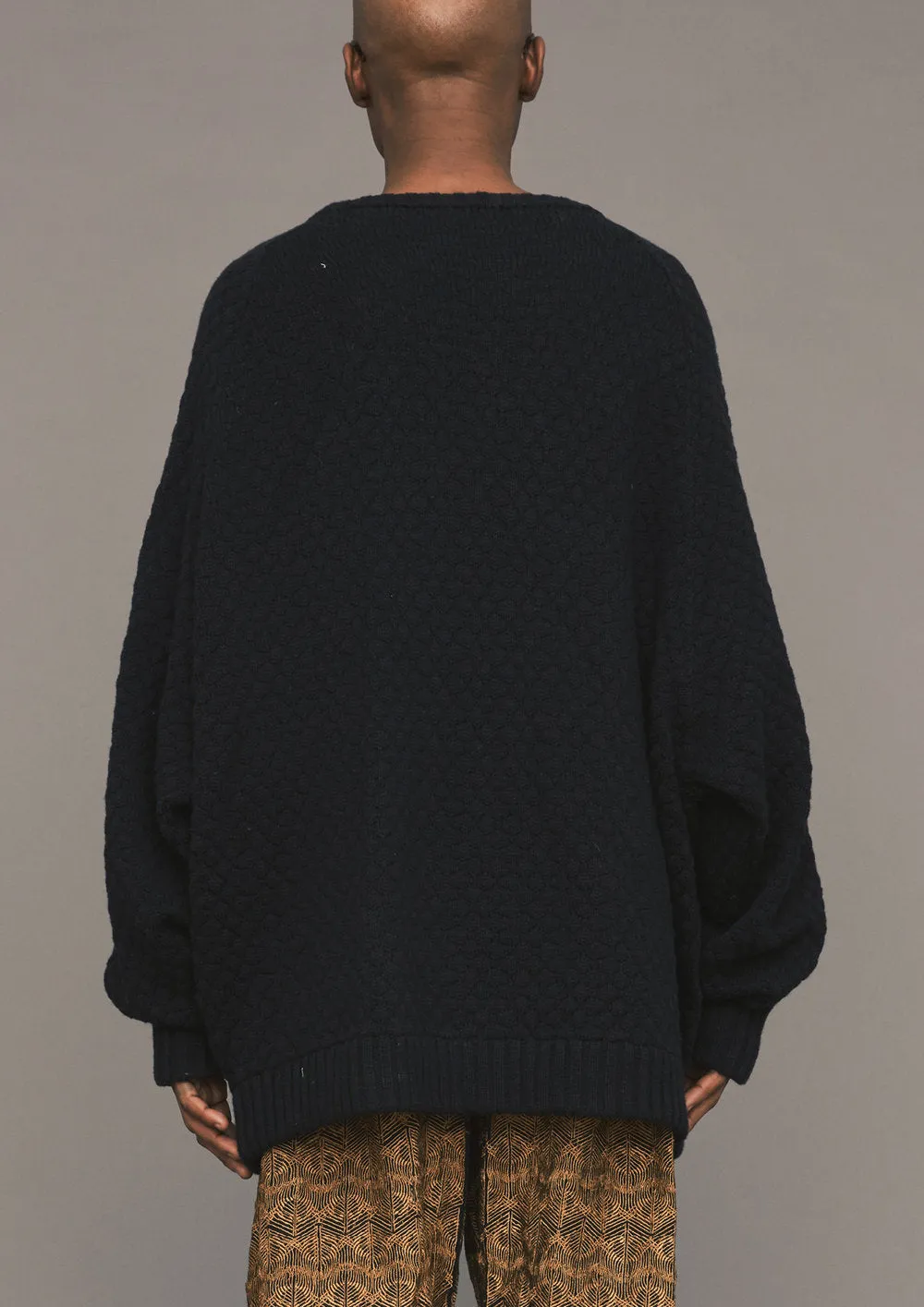 SWEATER OVERSIZE - KNIT PEARL black