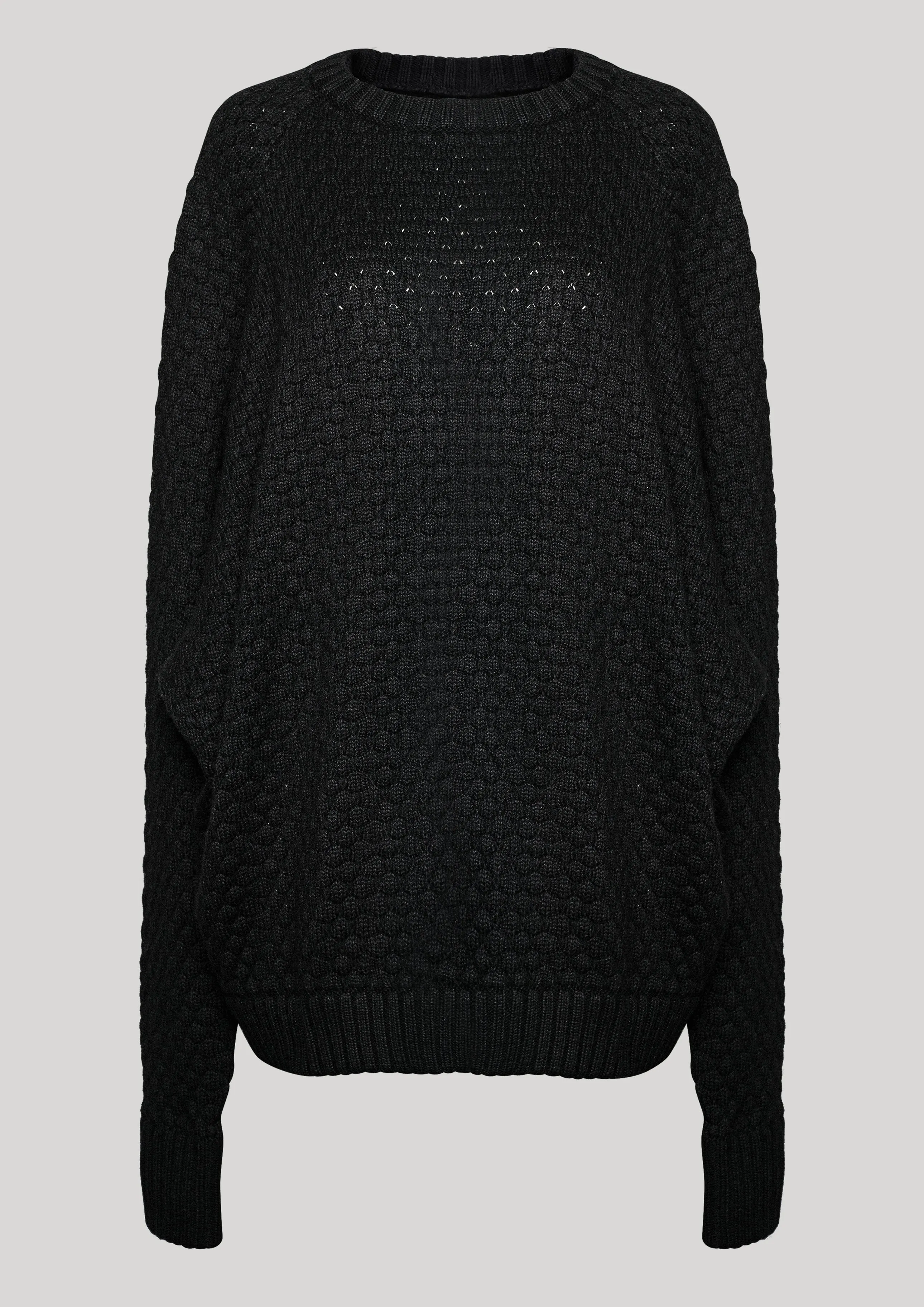 SWEATER OVERSIZE - KNIT PEARL black