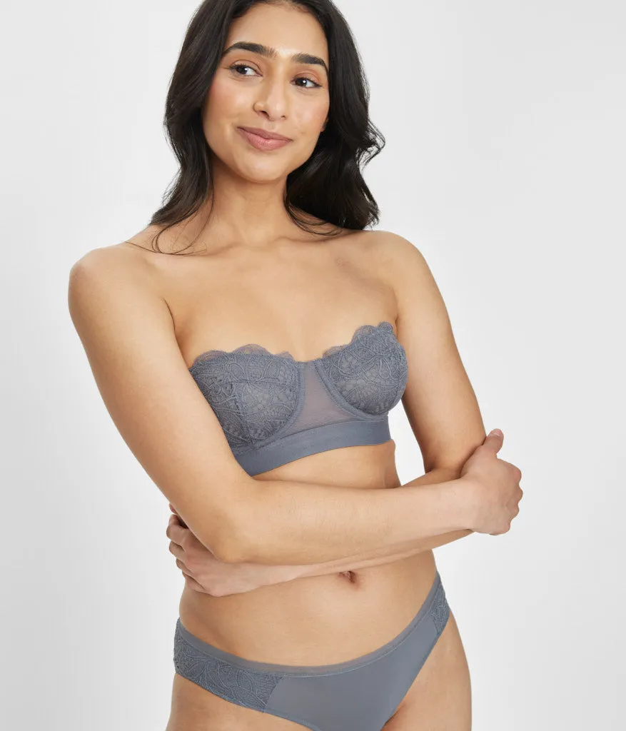 The Lace Strapless: Smoke