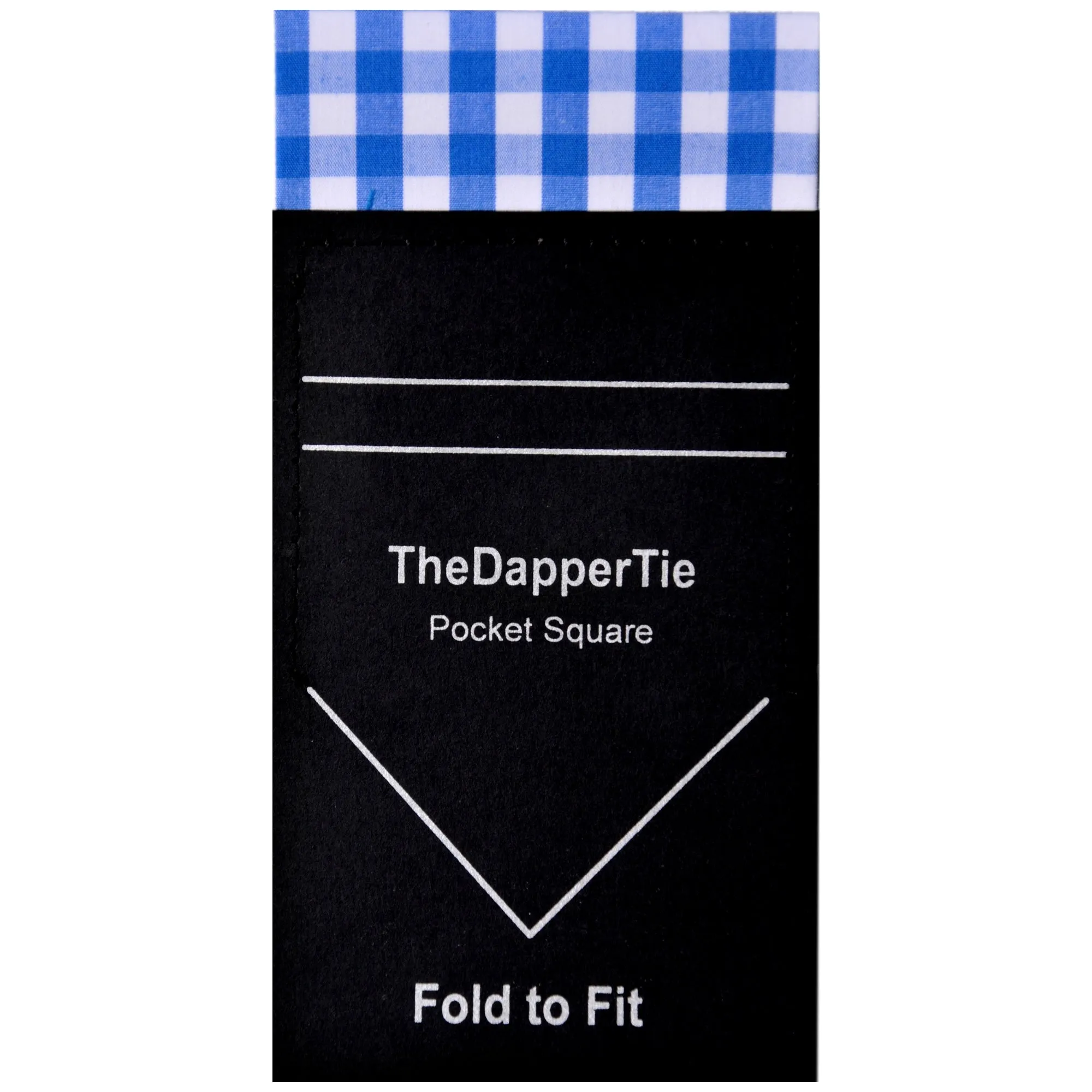 TheDapperTie - Men's Cotton Checks Flat Pre Folded Pocket Square on Card