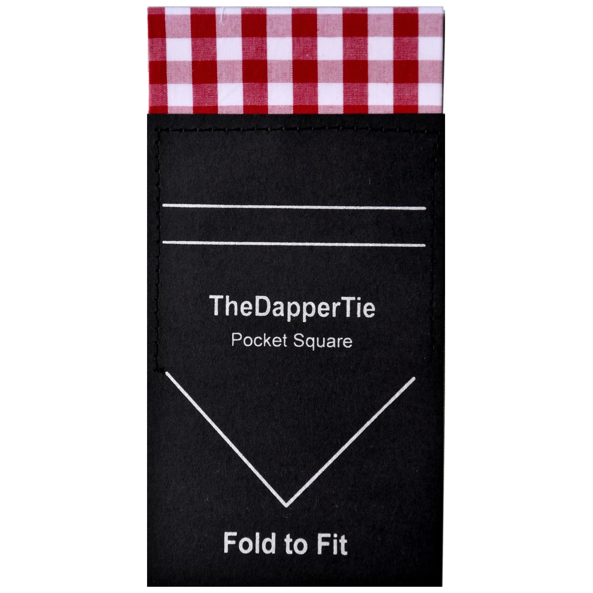 TheDapperTie - Men's Cotton Checks Flat Pre Folded Pocket Square on Card