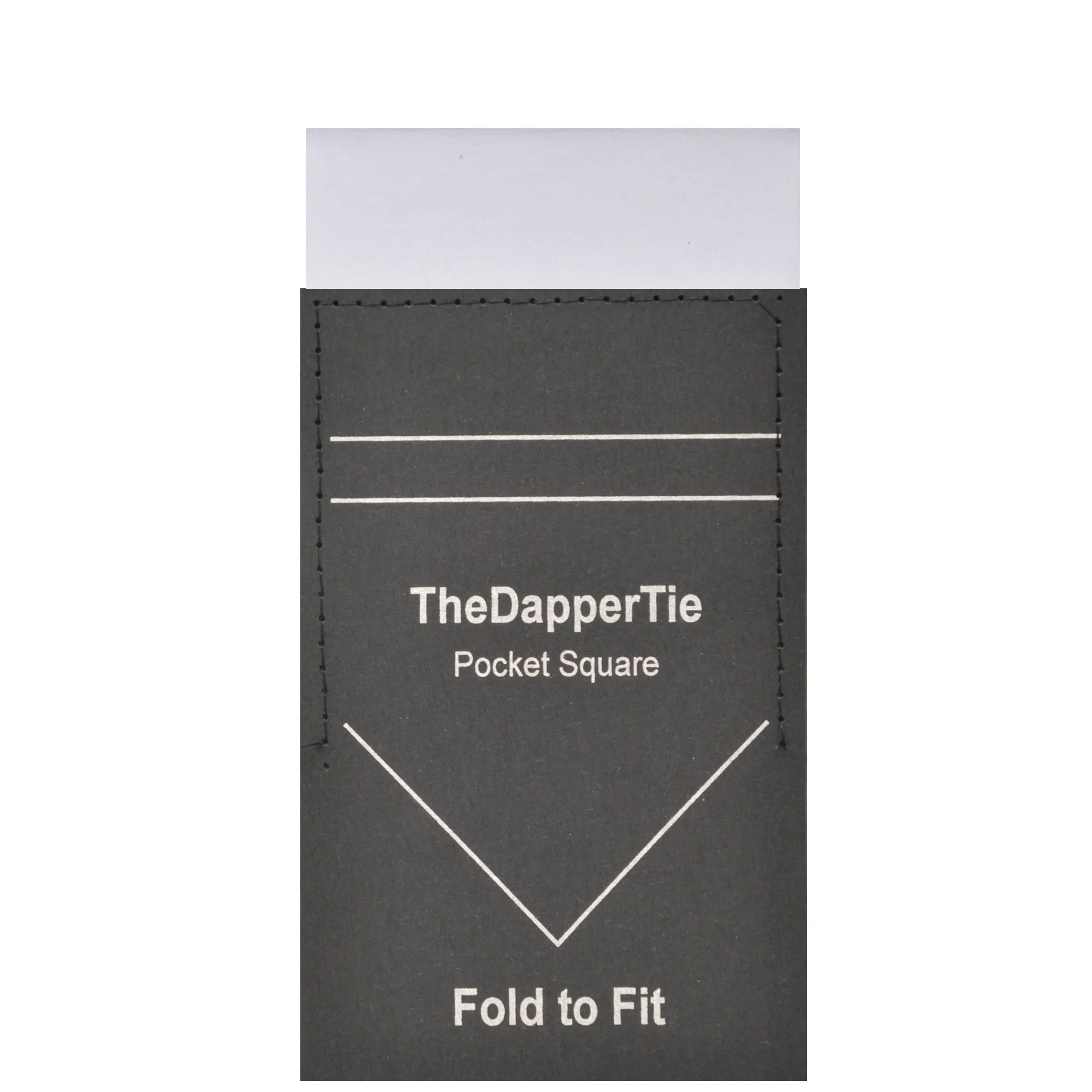 TheDapperTie - Men's Cotton Solid Color Rectangle Pre Folded Pocket Square on Card