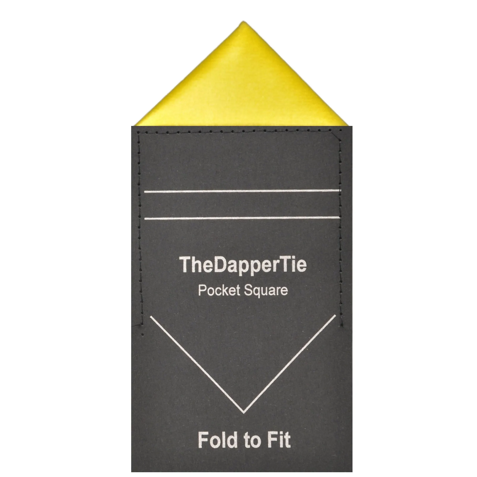 TheDapperTie - Men's Solid Color Satin Triangle Pre Folded Pocket Square on Card