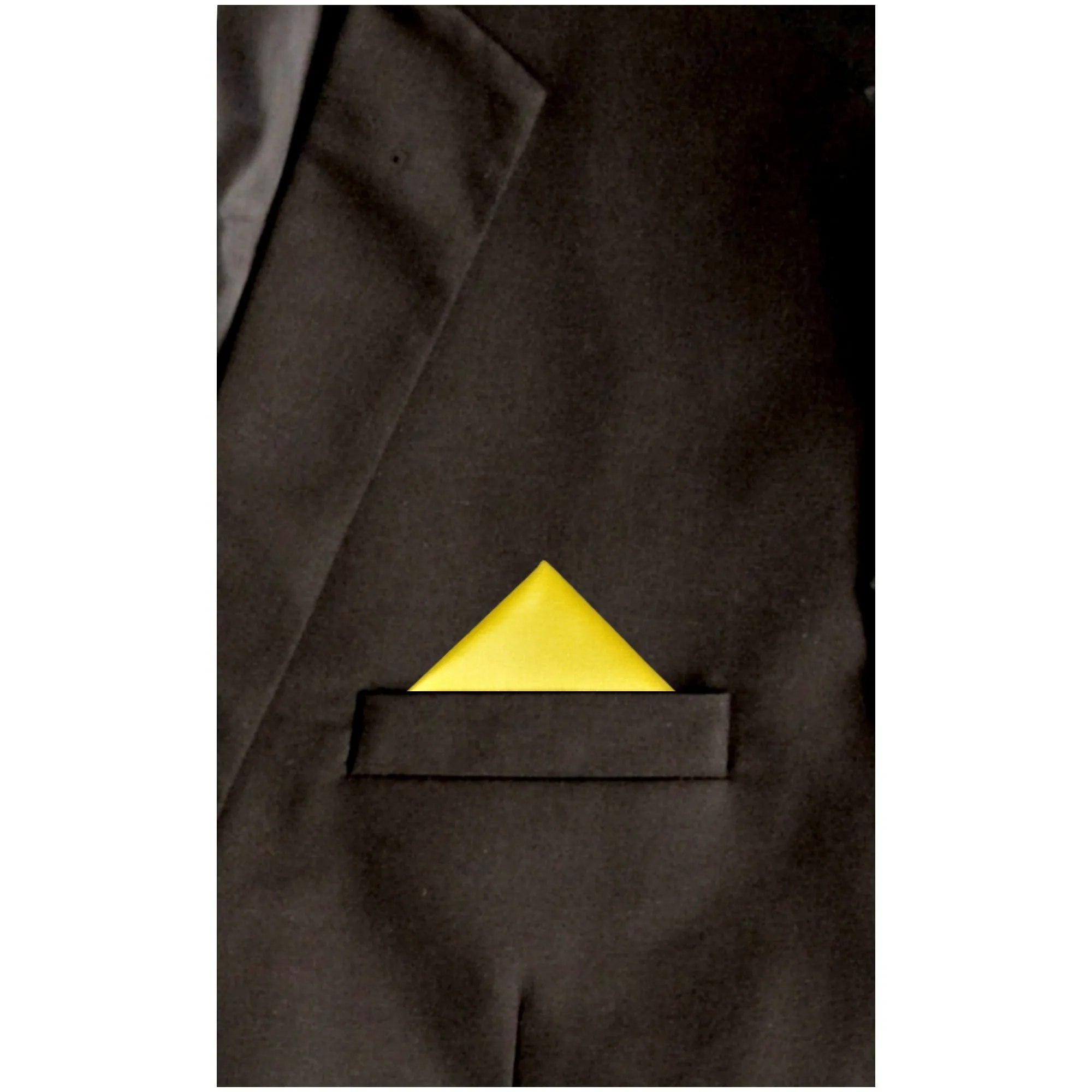 TheDapperTie - Men's Solid Color Satin Triangle Pre Folded Pocket Square on Card