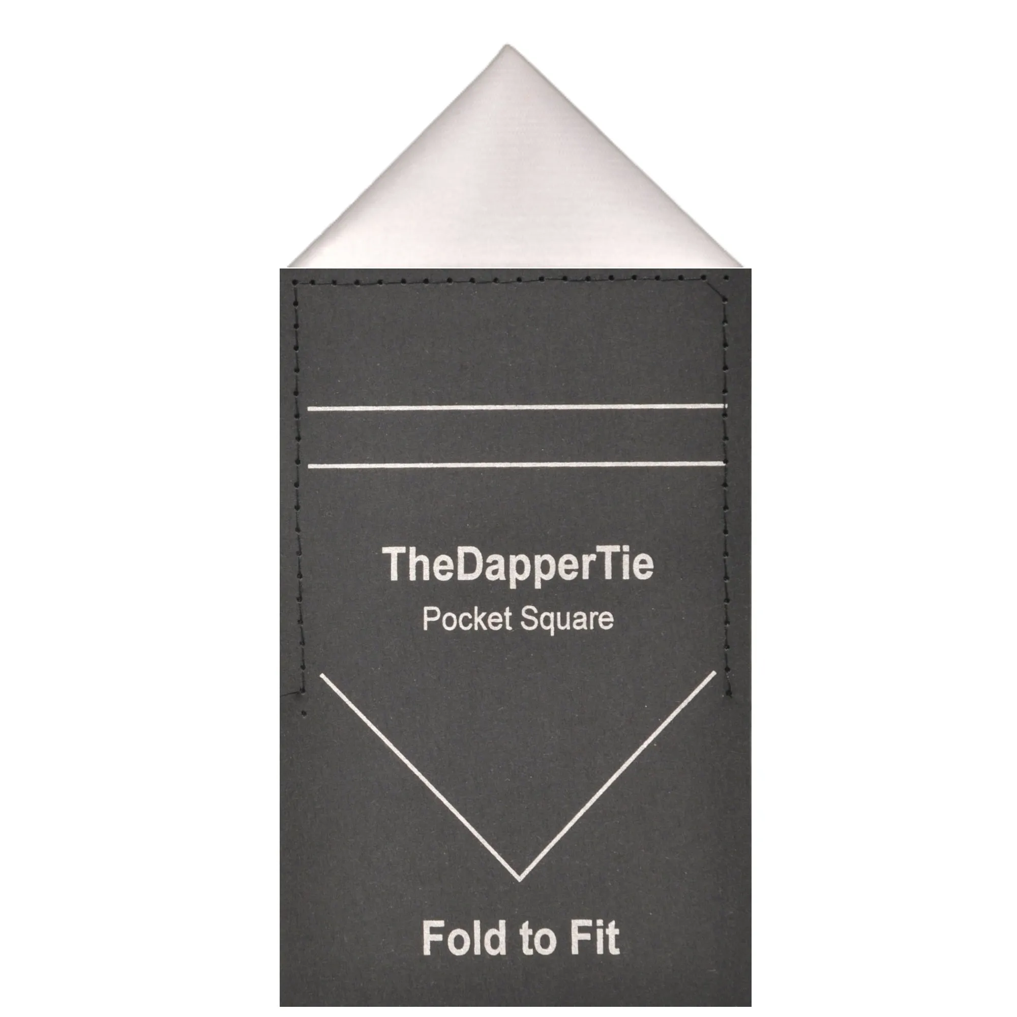 TheDapperTie - Men's Solid Color Satin Triangle Pre Folded Pocket Square on Card