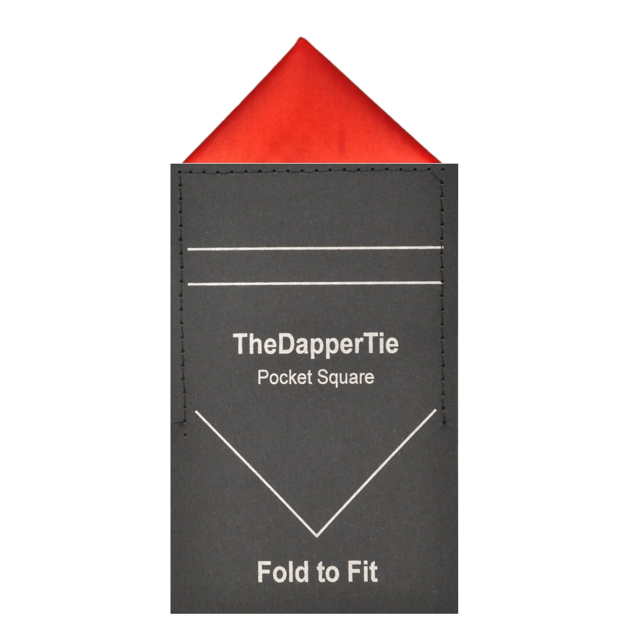 TheDapperTie - Men's Solid Color Satin Triangle Pre Folded Pocket Square on Card