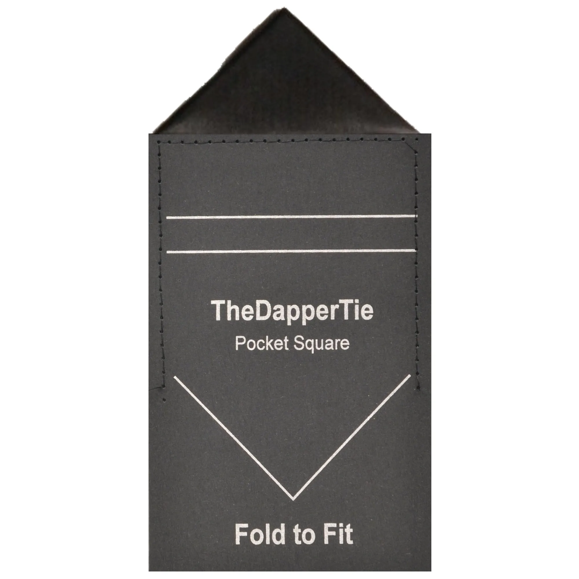 TheDapperTie - Men's Solid Color Satin Triangle Pre Folded Pocket Square on Card