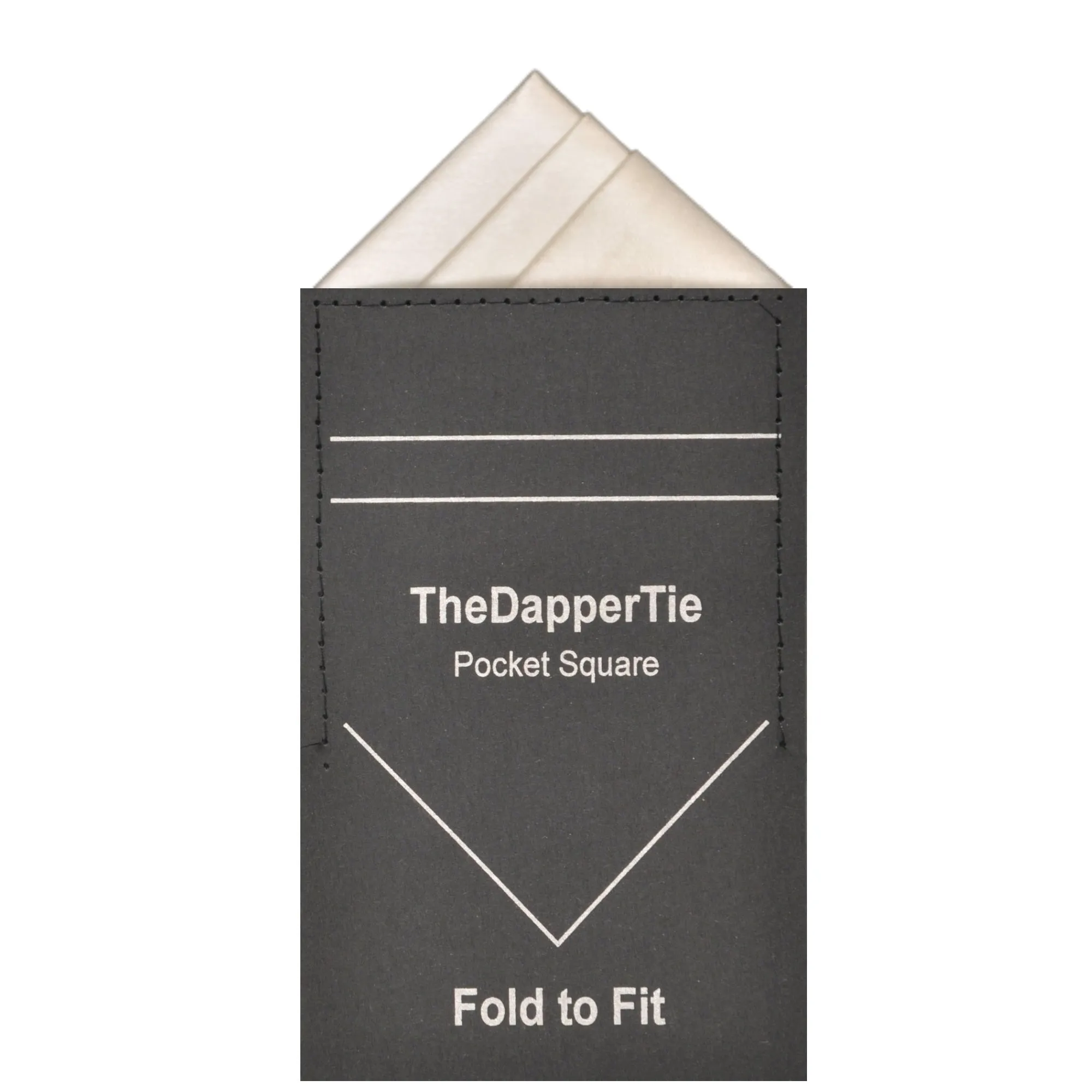 TheDapperTie - Men's Trifecta Triangle Solid Color Satin Pre Folded Pocket Square