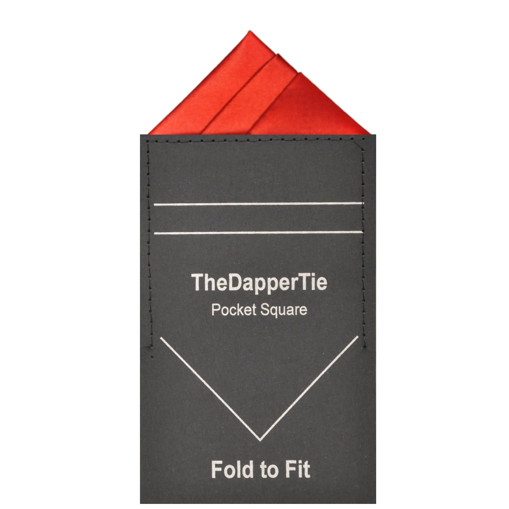 TheDapperTie - Men's Trifecta Triangle Solid Color Satin Pre Folded Pocket Square