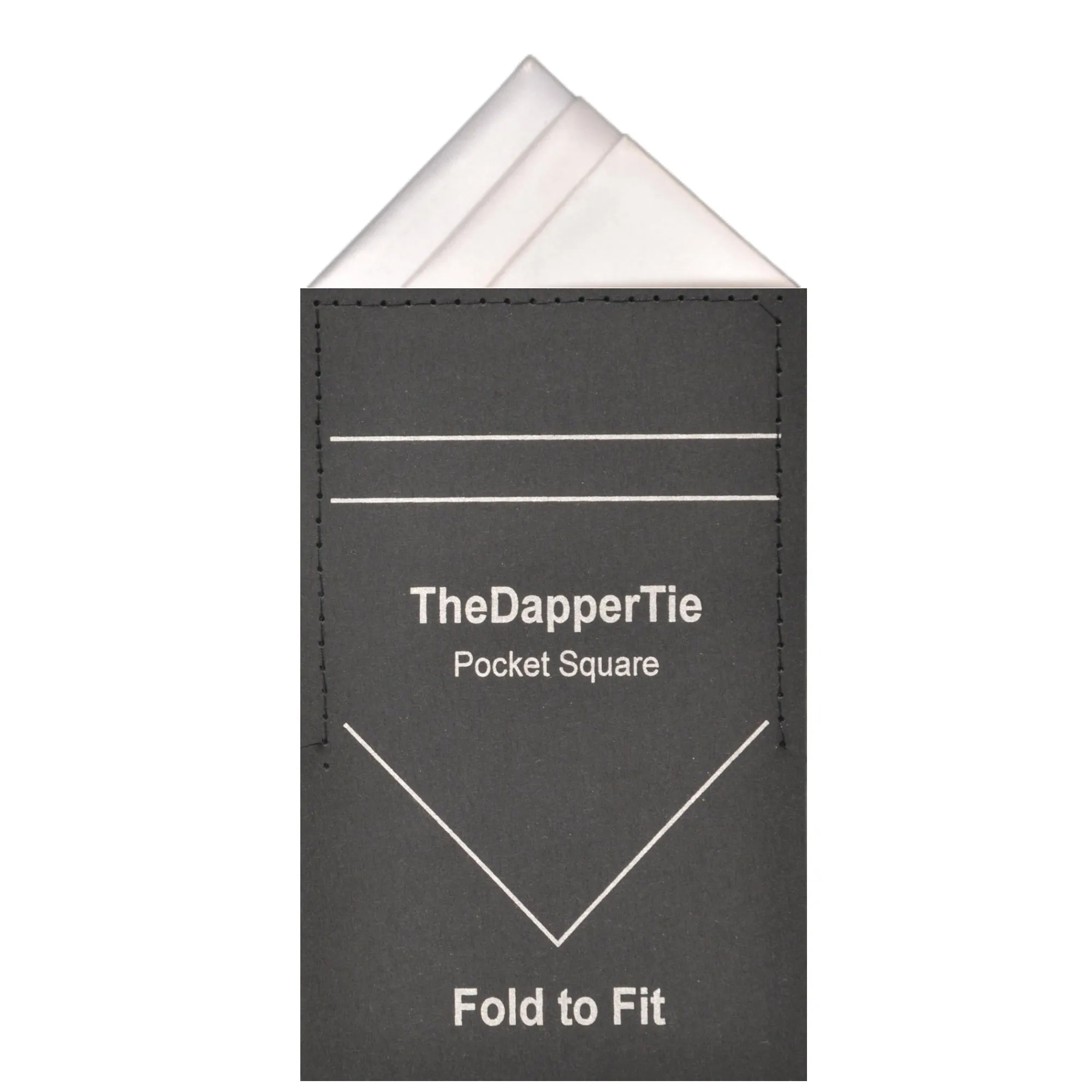 TheDapperTie - Men's Trifecta Triangle Solid Color Satin Pre Folded Pocket Square