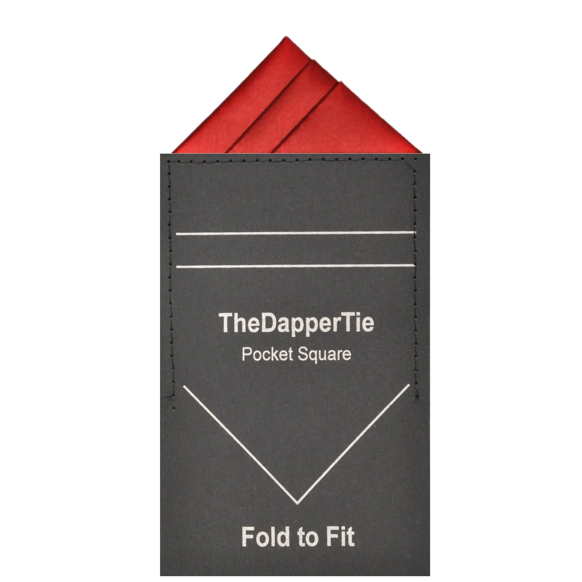 TheDapperTie - Men's Trifecta Triangle Solid Color Satin Pre Folded Pocket Square