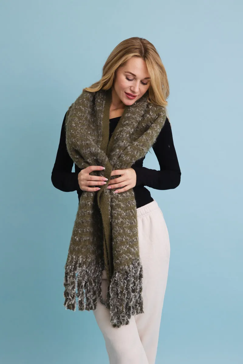 Ultra Soft Chenille Tassel Scarf