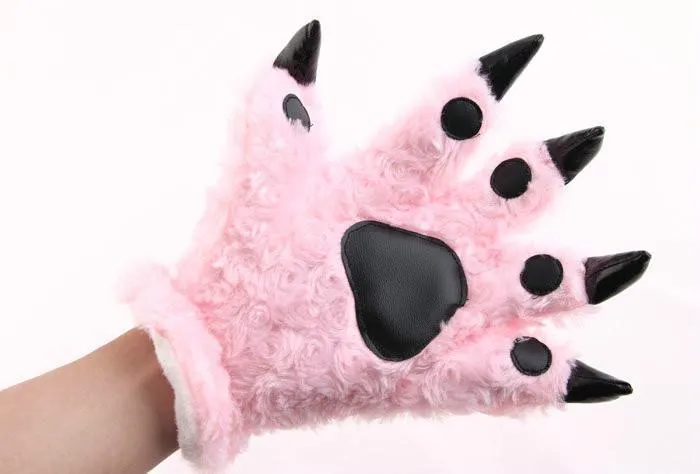 Unisex Onesies Warm Plush Animal Hands Claw Paw Furry gloves Kigurumi