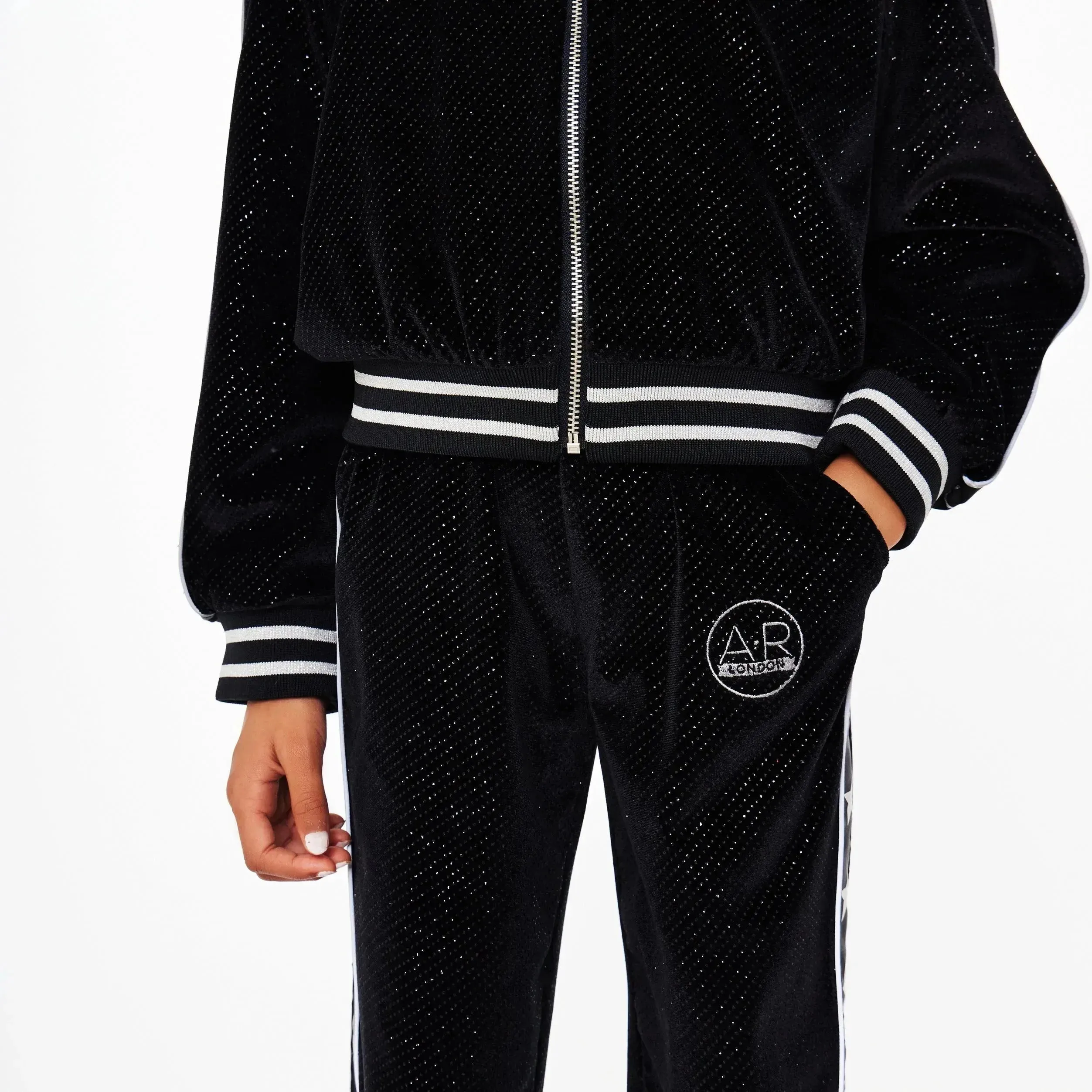 Velvet Sequin Tracksuit Jacket