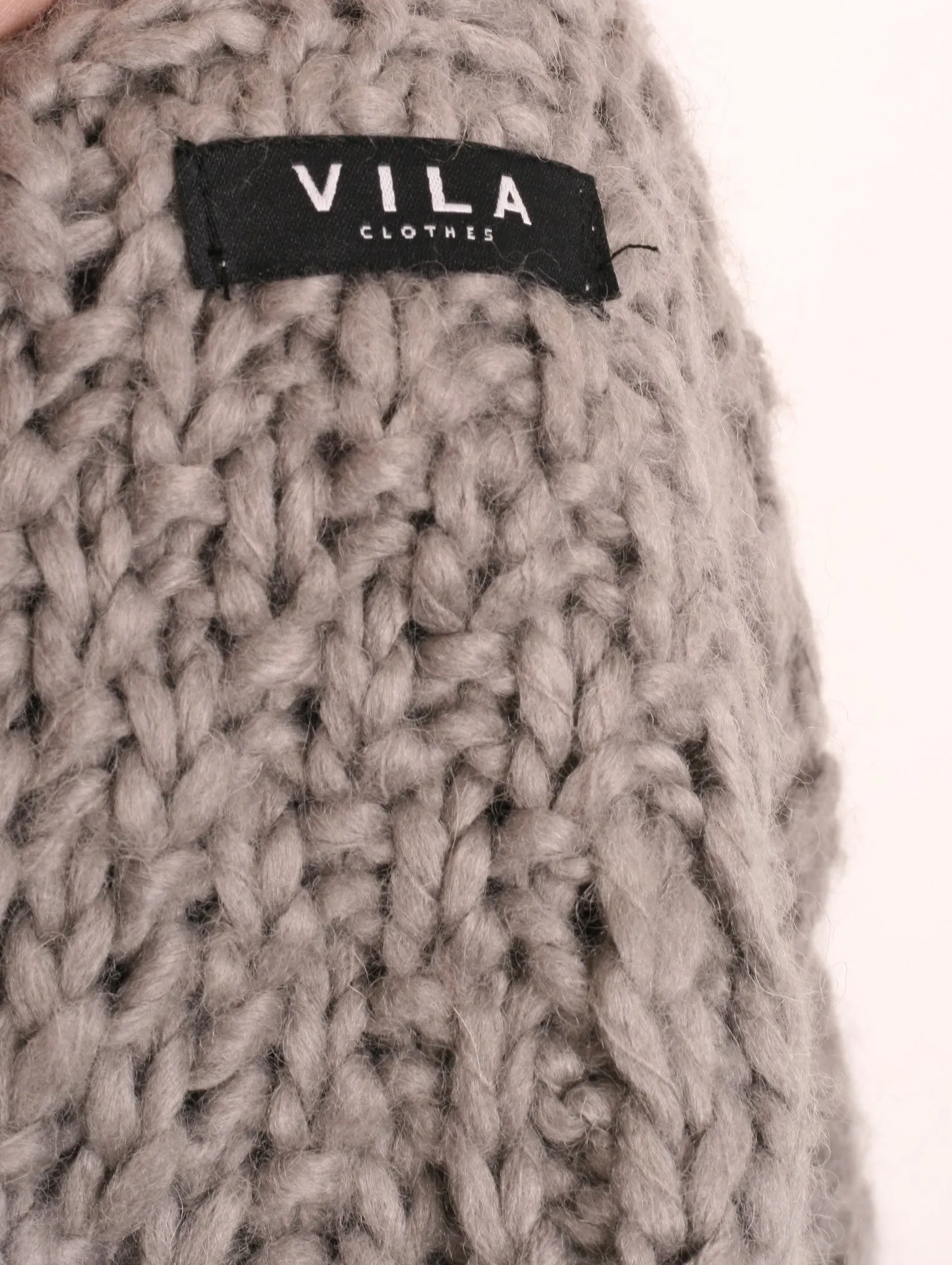 Vila Clothes Womens Jumper One size Grey Poncho Infinity Scarf Wool Sweater