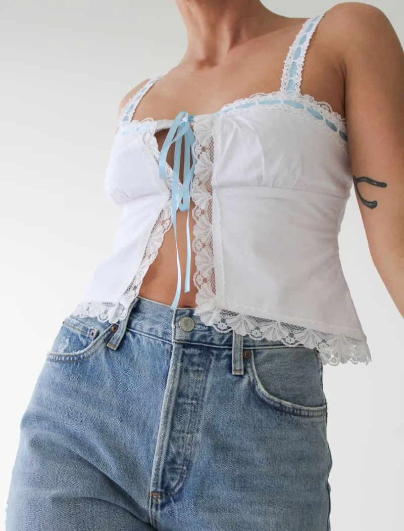 Vintage Love Cami | White/Blue