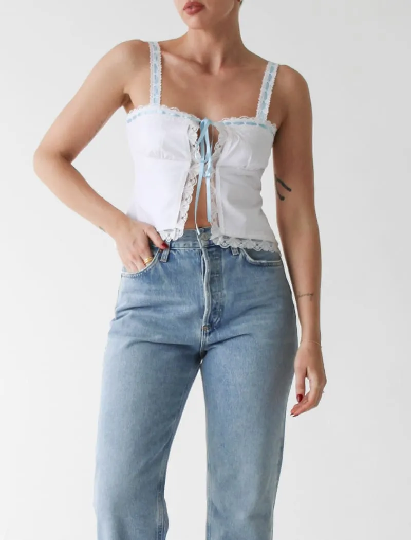 Vintage Love Cami | White/Blue