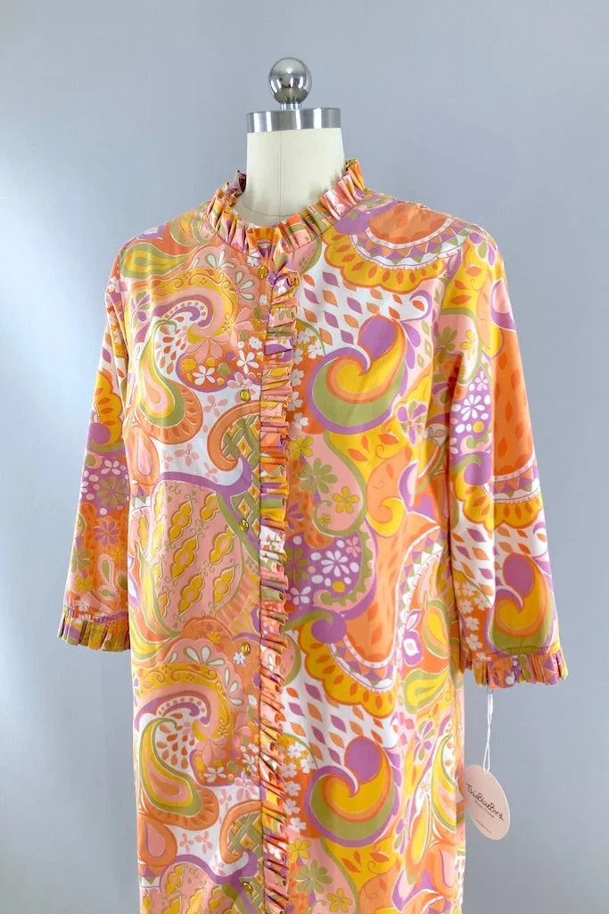 Vintage Mod Print Housecoat Dress