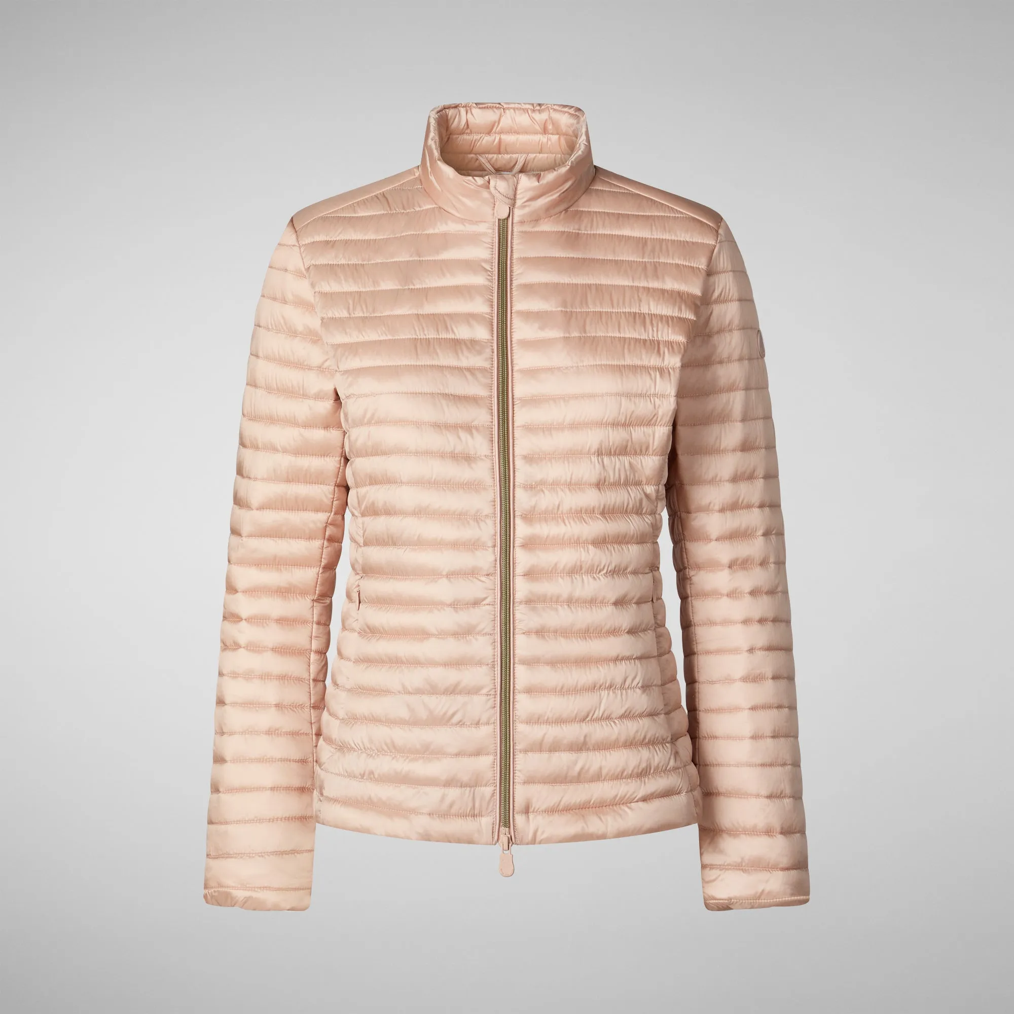 Woman's animal free puffer Andreina in powder pink