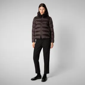 Women's animal free Puffer jacket mei in brown black