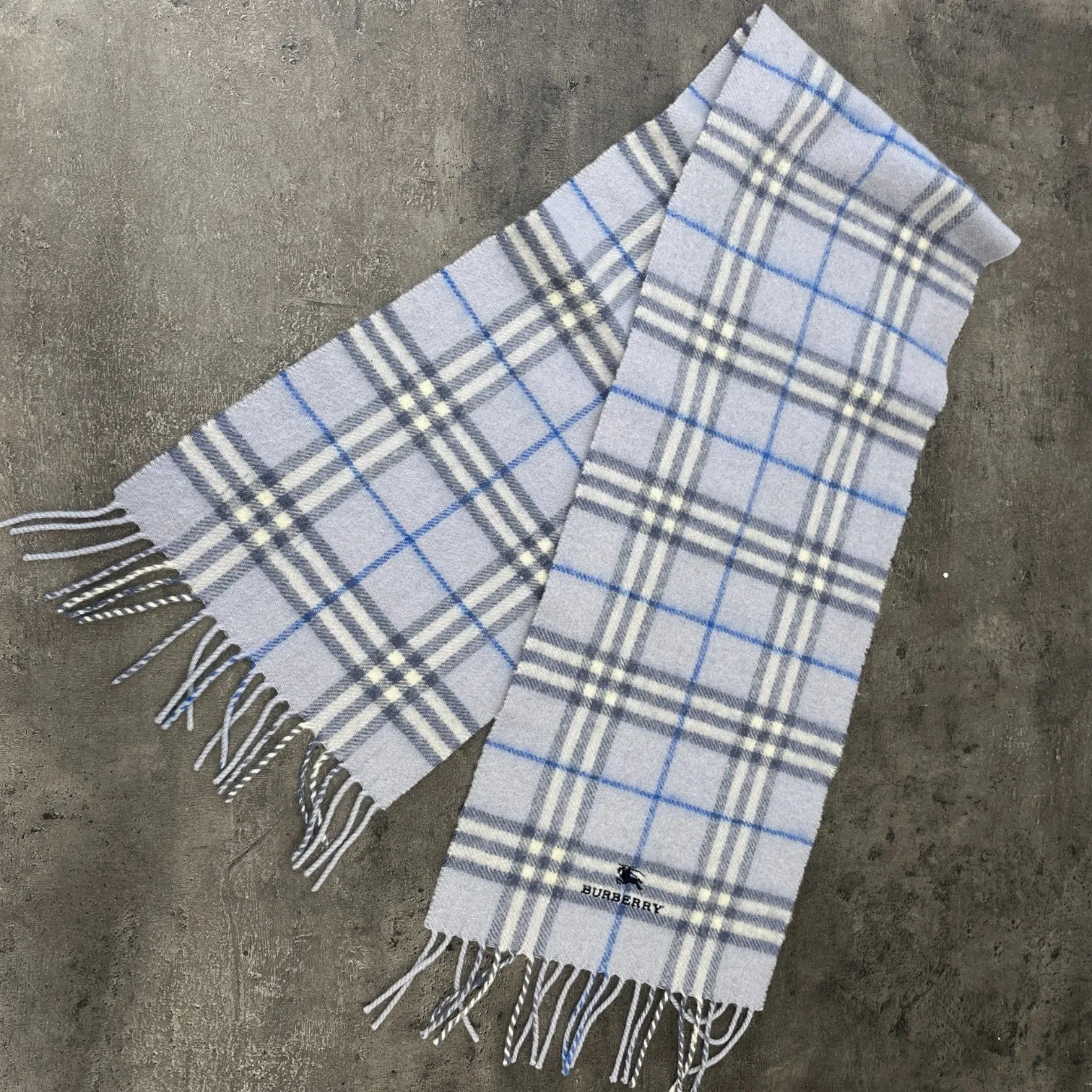 Women's Checkered Scarf Blue