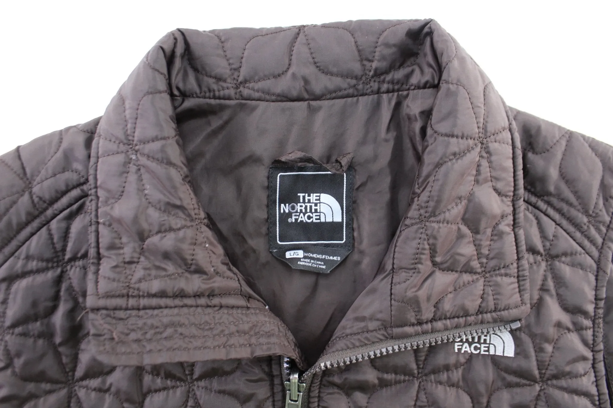 Women's The North Face Embroidered Logo Brown Zip Up Vest