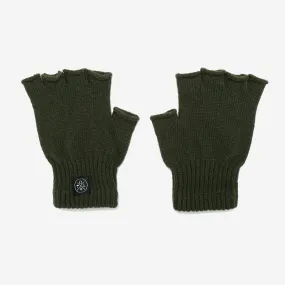 Wool Fingerless Gloves - Hunter Green