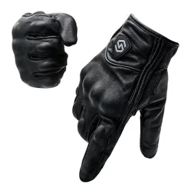 WUPP CS-1047A Motorcycle Racing Cycling Windproof Leather Full Finger Gloves, Size:XL(Black)