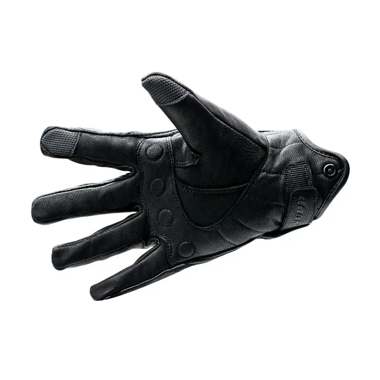 WUPP CS-1047A Motorcycle Racing Cycling Windproof Leather Full Finger Gloves, Size:XL(Black)