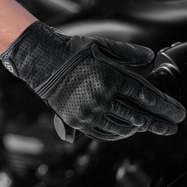 WUPP CS-1049A Outdoor Motorcycle Cycling Breathable Leather Full Finger Gloves with Holes, Size:XXL(Black)