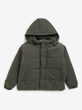 Y&F Kids Olive Quilted Puffer Jacket