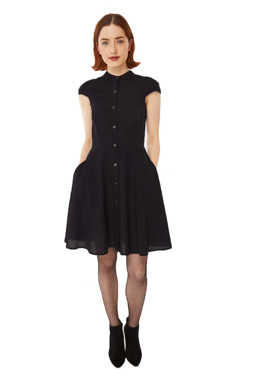 Zoey Dress in Organic Cotton: Sheer Black